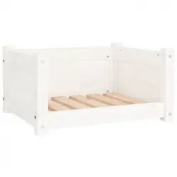 Cama Para Perros Madera Maciza De Pino Blanco 55,5x45,5x28 Cm Vidaxl