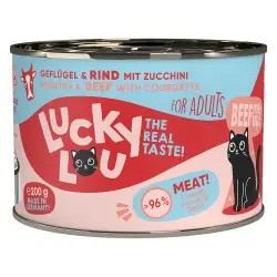 Lucky Lou Adulto 6 x 200 g - Aves de corral y vacuno