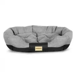 Kingdog Cama Ovalada Para Perro Gato Sofá Para Mascotas 75 X 50 Cm Impermeable Gris