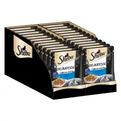 Sheba 12 x 85 g comida húmeda para gatos: ¡20 % de descuento! - Multireceta - Delicias de atún en gelatina (12 x 85 g)