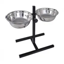 Soporte De Alimentación Ajustable Mascota 2x2.6l Tazón Inoxidable Vidaxl