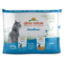 Almo Nature Holistic Sterilised en bolsitas - Pack mixto 6 x 70 g: 3 x Pollo y 3 x Bacalao