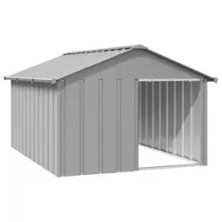 Casa Para Perros Acero Galvanizado Gris 116,5x153x81,5 Cm Vidaxl