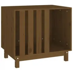 Cama Para Perros Madera Maciza Pino Marrón Miel 70x50x62 Cm Vidaxl