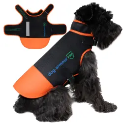 CHALECO DE PROTECCIÓN ANTI MORDIDA PARA PERROS NARANJA TALLA S