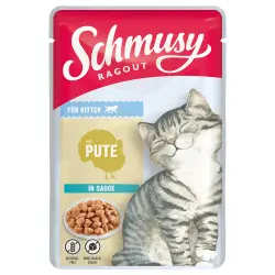 Schmusy Ragout Gatito en Salsa 22 x 100 g - Pavo