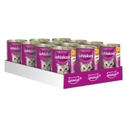 Whiskas 1+ años en lata 12 x 400 g - Pollo en gelatina