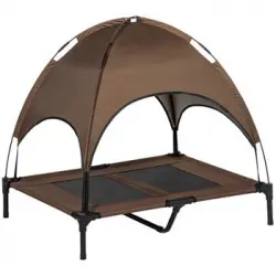 Cama Mascotas De Metal Oxford Tafetán Pawhut 92x76x90 Cm - Café