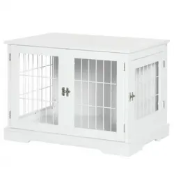 Jaula Para Perros De Mdf Acero 76x54,5x56 Cm-pawhut. Blanco