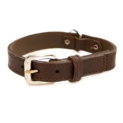 TK-Pet Namur Collar de Cuero Marrón para perros