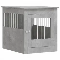 Jaula Para Perros Madera Ingeniería Gris Hormigón 64,5x80x71 Cm Vidaxl