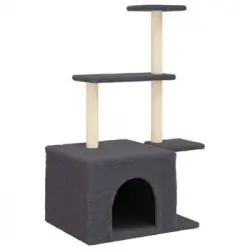 Rascador Para Gatos Con Postes De Sisal Gris Oscuro 110 Cm Vidaxl