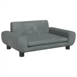 Cama Para Perros De Terciopelo Gris Oscuro 70x45x33 Cm Vidaxl