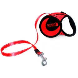 Correa extensible KONG Ultimate, roja y negra - XL: hasta 70 kg, cinta de 5 m