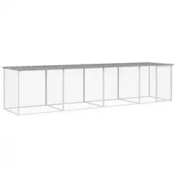 Gallinero Con Techo Acero Galvanizado Gris Claro 403x98x90 Cm Vidaxl