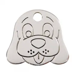 Placa identificativa Acero Inoxidable Perro Cara para perros