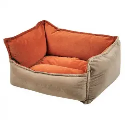 Cama Para Perro De Terciopelo Naranja/beige 50 X 35 Cm Izmir