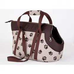 Bolsa De Transporte Para Perro O Gato Talla R2 25x50x27 Beige Huellas