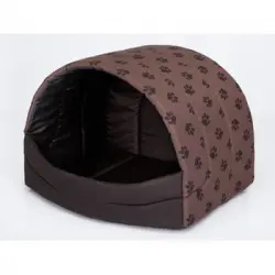 Cama Para Perro R1 45x33x28 Marron Claro Huellas Suflera