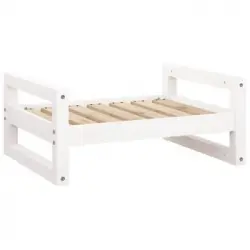 Cama Para Perros Madera Maciza De Pino Blanco 65,5x50,5x28 Cm Vidaxl