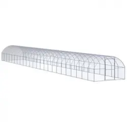 Gallinero De Exterior De Acero Galvanizado 3x24x2 M Vidaxl