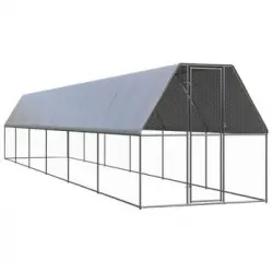 Jaula Gallinero De Exterior De Acero Galvanizado 2x12x2 M Vidaxl