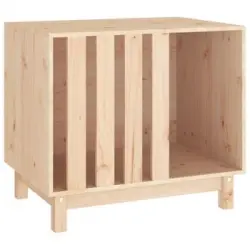 Caseta Para Perros Madera Maciza De Pino 70x50x62 Cm Vidaxl