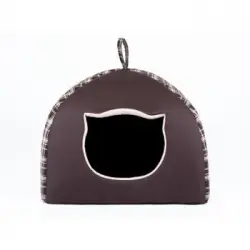 Caseta Para Gatos Con Almohada R2 44x44 Cuadros Marrones Igloo