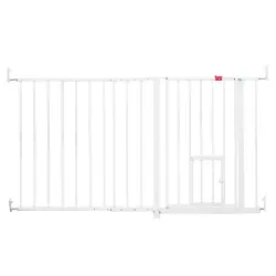 Barrera Carlson extra ancha con puerta gatera - 76 x 129 - 150 cm (Al x An)