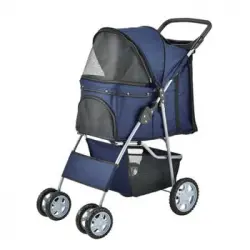 Carrito Para Mascotas Niceville - Hundebuggy Acero / Poliéster 73x46x100cm - Azul [pro.tec]