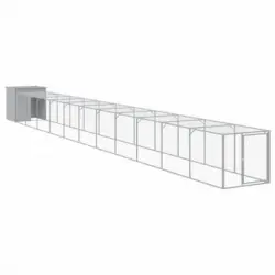 Gallinero Y Corral Acero Galvanizado Gris Claro 110x1221x110 Cm Vidaxl