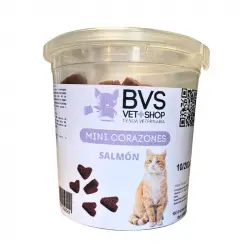 Snack Mini Corazones Salmón para Gato BVS | Deliciosas chuches Mini Corazones de salmón para gato.