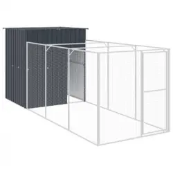 Caseta De Perros Con Corral Acero Galvanizado 165x455x181 Cm Vidaxl