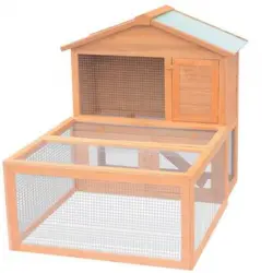 Conejera Jaula De Animales Con Patio Exterior Madera Vidaxl