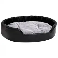 Cama Para Perros Felpa Y Cuero Sintético Negro Gris 90x79x20 Cm Vidaxl