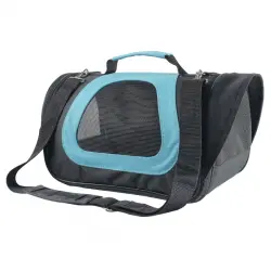 Nobleza -Transportin Gato Perro, Bolsa de Transporte Transpirable para Mascotas, 34*21*22CM transportador de mascotas para Perros/Gatos/Avión Mediano (Negro Azul)