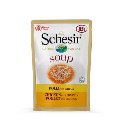 Schesir Soup 6 x 85 g sopa para gatos - Pollo y calabaza