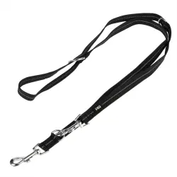 Correa ajustable TIAKI Reflective Rubber negra para perros - 200 x 2,0 cm (L x An)