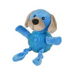 Flamingo Bellies Perro de peluche azul con pelota para perros