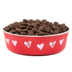 TK-Pet Corazón Comedero de acero inoxidable para perros y gatos