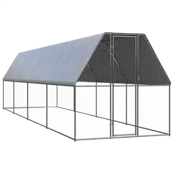 Jaula Gallinero De Exterior De Acero Galvanizado 2x8x2 M Vidaxl