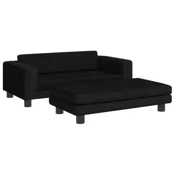 Cama Para Perros Con Extensión Terciopelo Negro 100x50x30 Cm Vidaxl