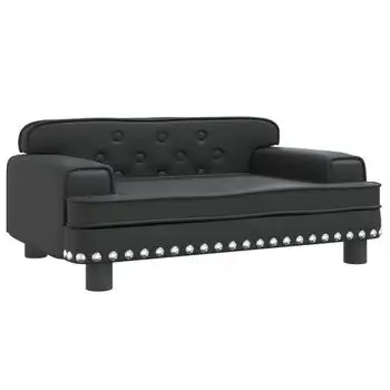 Cama Para Perros De Cuero Sintético Negra 70x45x30 Cm Vidaxl