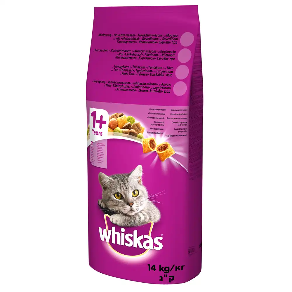 Whiskas 1+ años con vacuno - 14 kg