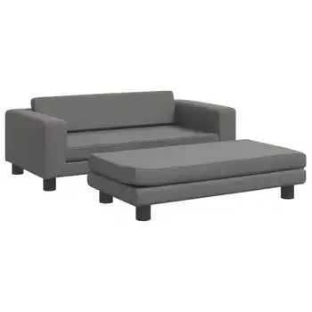 Cama De Perros Con Extensión Cuero Sintético Gris 100x50x30 Cm Vidaxl