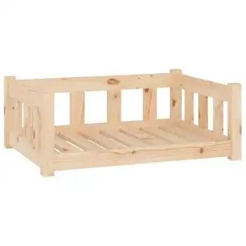 Cama Para Perros Madera Maciza De Pino 75,5x55,5x28 Cm Vidaxl