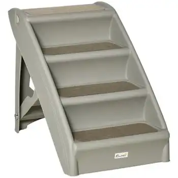 Escalera Plegable Para Mascotas De Pp 62x38x49,5 Cm-pawhut.gris