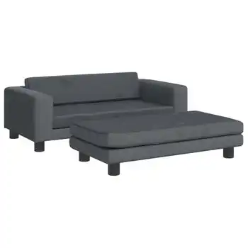 Cama De Perros Con Extensión Terciopelo Gris Oscuro 100x50x30cm Vidaxl