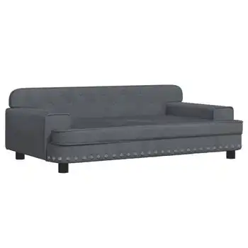 Cama Para Perros De Terciopelo Gris Oscuro 90x53x30 Cm Vidaxl