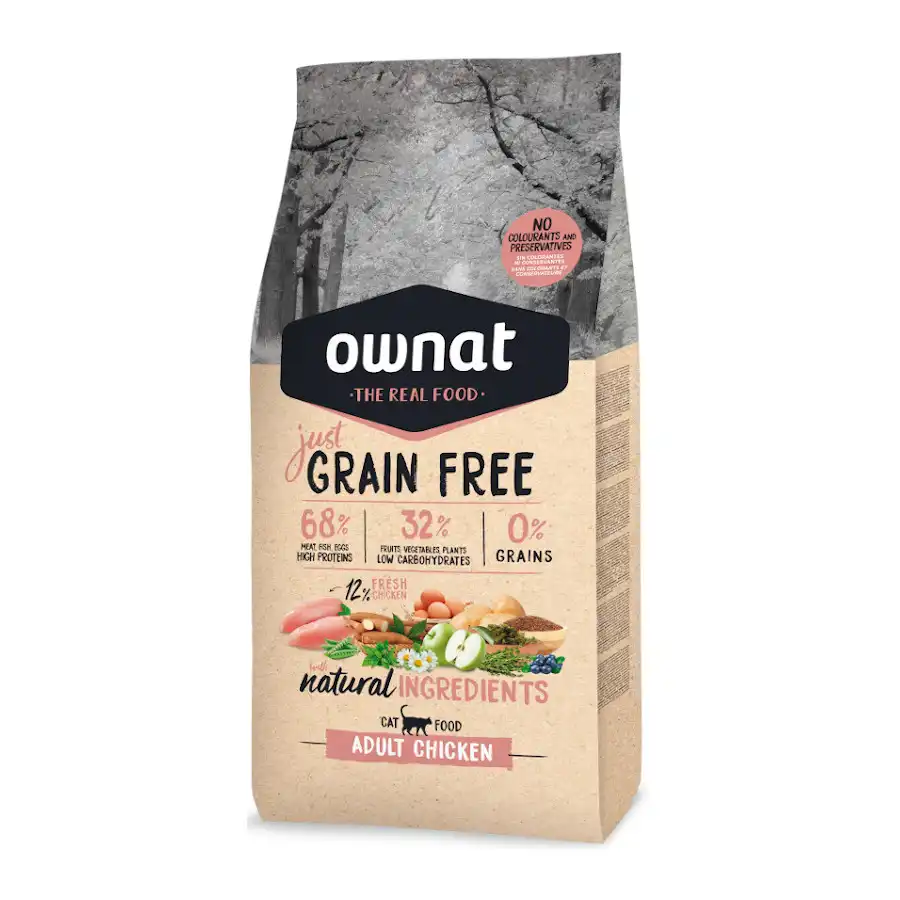 Ownat Just Grain Free Adulto Pollo pienso para gatos